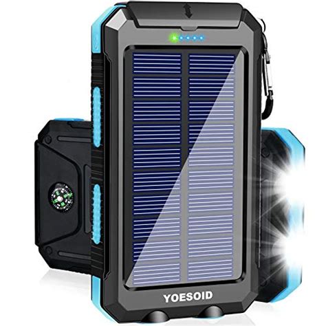 YOESOID Cargador solar 20000 mAh portátil al aire libre imperm