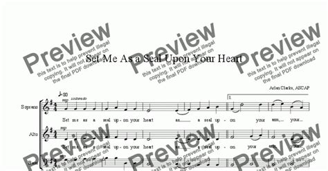 Set Me As A Seal Upon Your Heart Sab Download Sheet Music Pdf File