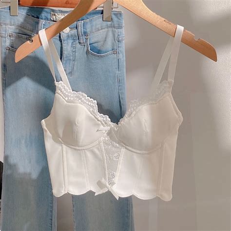 French Sexy Hot Girl Fishbone Corset Can Wear Outer Thin Style Gathering Seamless Bra Set