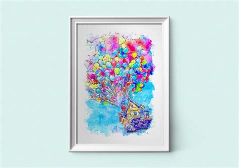 Disney Pixar UP Balloons Watercolour Print Disney Print - Etsy