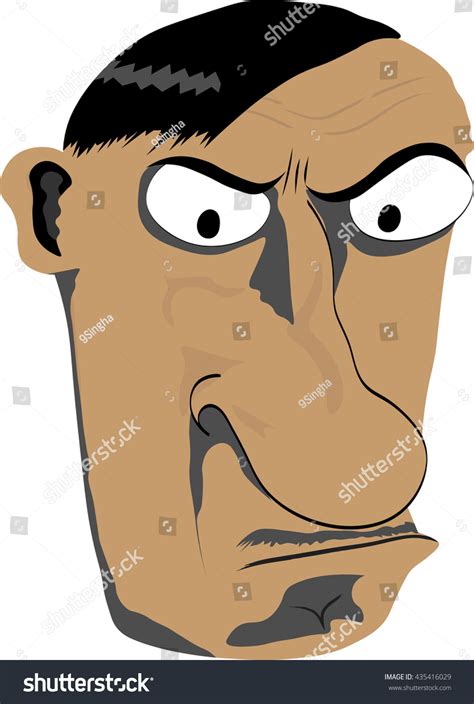 Angry Emotion Face Illustrated Old Man Stock Vector (Royalty Free ...