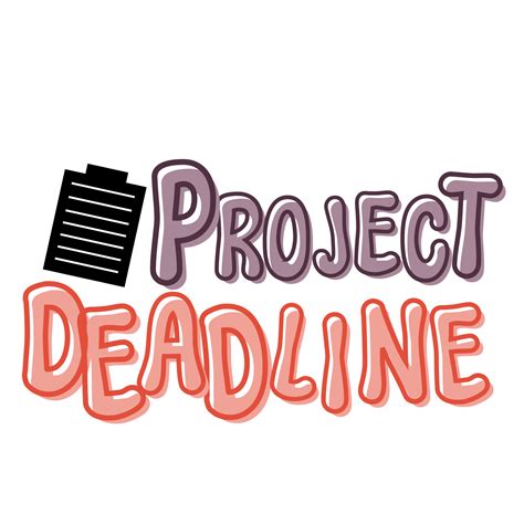 Project Deadline Text Calligraphy With Assignment Paper Icon Project