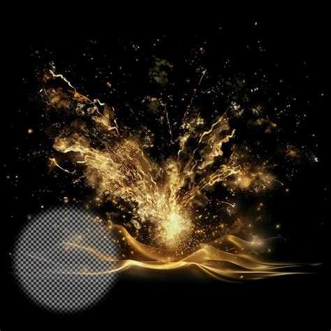 Premium PSD Golden Particles Effect Isolated Transparent Background