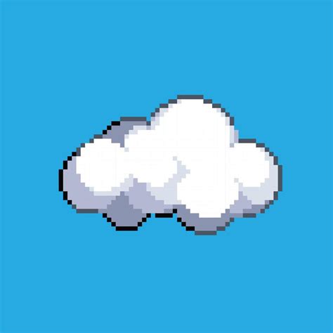 Pixel Art Illustration Cloud Pixelated Cloud White Sky Cloud Pixelated For The Pixel Art Game