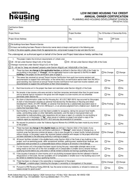 Fillable Online Low Income Housing Tax Credit Annual Owner