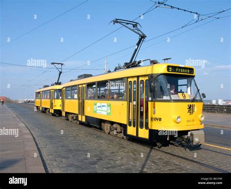 Electric tram in Dresden Germany Stock Photo - Alamy