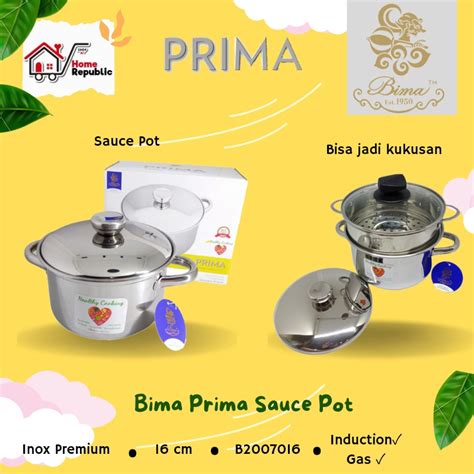 Jual Panci Bima Prima Saucepot Cm Cm Cm Cm Stainless Steel