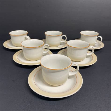 Vintage GOEBEL Malmö Cups and Saucers Set of 6 German Tea Cup Set