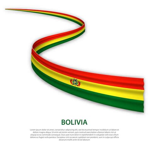 Acenando a fita ou banner bandeira da bolívia Vetor Premium