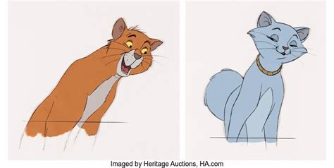 The Aristocats Duchess And Thomas Omalley Production Cel Group Of 2