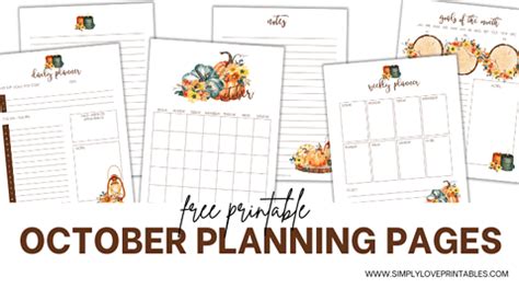 Free Printable October Planning Pages Simply Love Printables