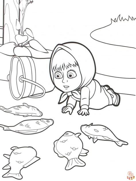 Masha and The Bear Coloring Pages - Free Printable Sheets