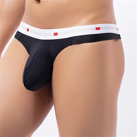 Sexy G String Low Rise Nylon Panties Briefs Men Erotic Thongs Breathable Underwear Male Lingerie