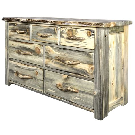 Montana Woodworks® Big Sky Collection 7 Drawer 58" W Solid Wood Dresser ...