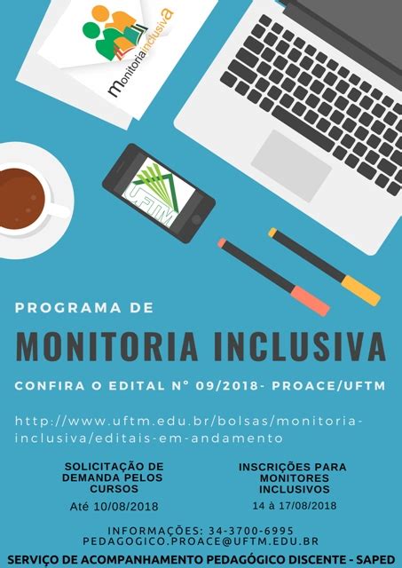 Proace divulga edital de seleção para monitoria inclusiva