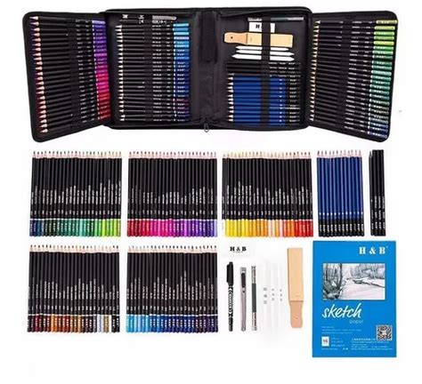 Lápices De Dibujo Colores Profesional Escolar Estuche 145pcs MercadoLibre