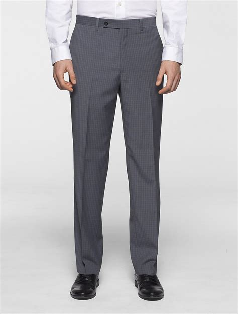 Lyst Calvin Klein Body Slim Fit Grey Plaid Suit Pants In Gray For Men