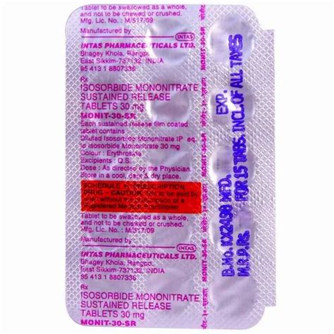 Isosorbide Mononitrate 30 Mg Tablets At Rs 90strip In Nagpur Id 2850312498230