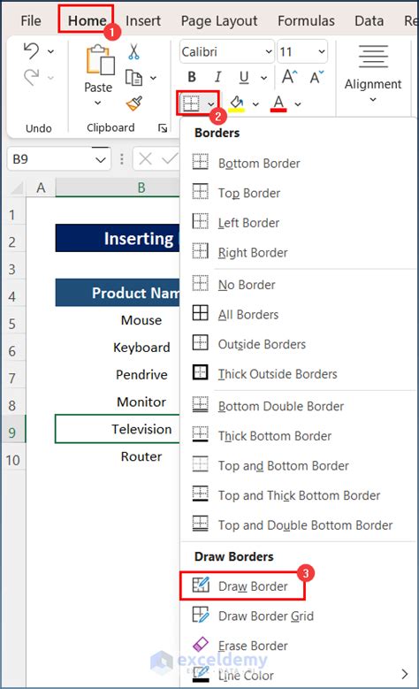 How To Apply Top And Bottom Border In Excel Examples