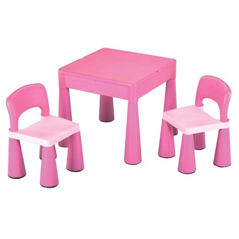 Pink Block Table and Chairs | Toyworld | Pink table, Kids wooden table, Kids table and chairs