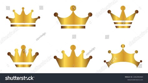 Golden Crown Vector Set King Crown Stock Vector (Royalty Free ...