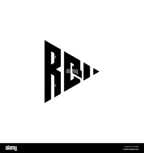 Rq Monogram Logo Letter With Triangle Play Button Shape Style On