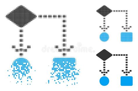 Icono De Semitono Dañado Del Esquema Del Algoritmo Del Pixel