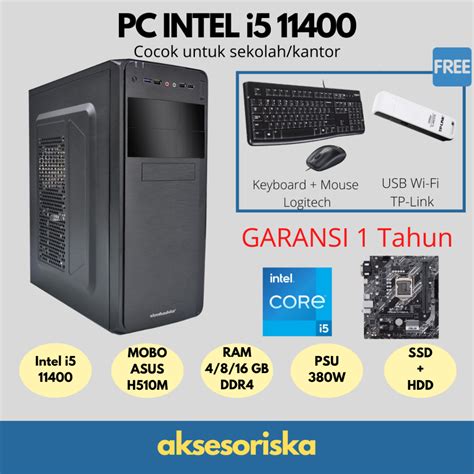 Jual PAKET CPU KOMPUTER PC RAKITAN INTEL CORE I5 11400 GEN 11 Shopee