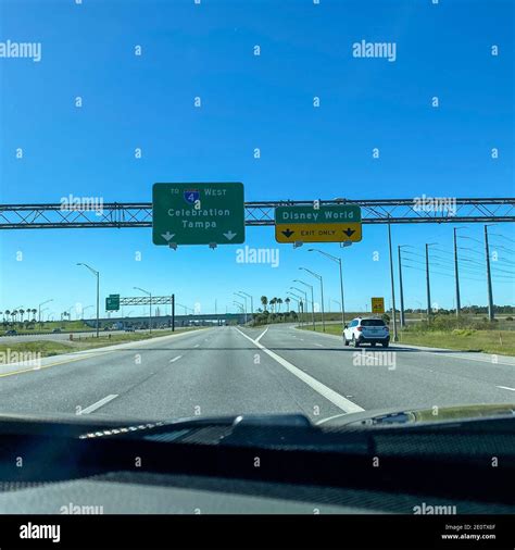 Orlando, FL USA - January 20, 2020: Highway signs on Interstate 417 ...