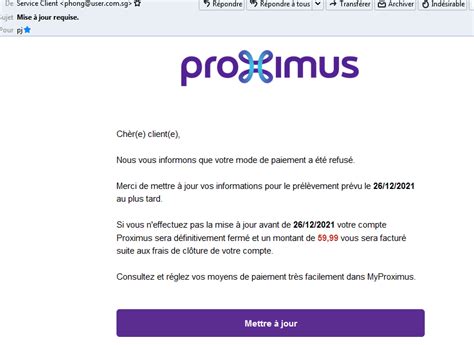 Attention Arnaque Proximus Forum