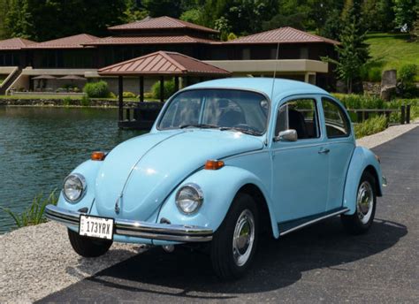 1974 74 Vw Volkswagenâ€ Classic Beetle Bug Baby Blue Auto Stick For