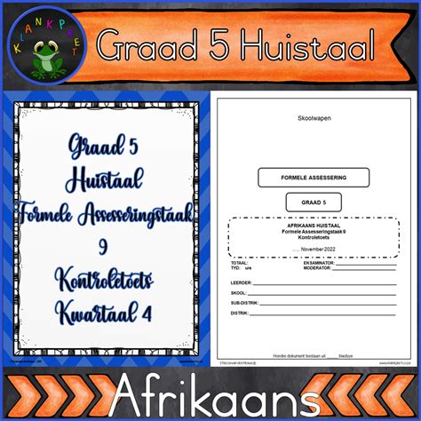 Graad 5 Afrikaans Huistaal Fat 9 Kwartaal 4 2022 Klankpret