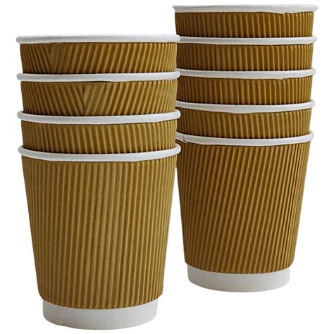 Buy Paricott Paper Cup Rippled Buff Eco Friendly Biodegradable