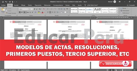 Documentos Modelos De Actas Resoluciones Primeros Puestos Tercio