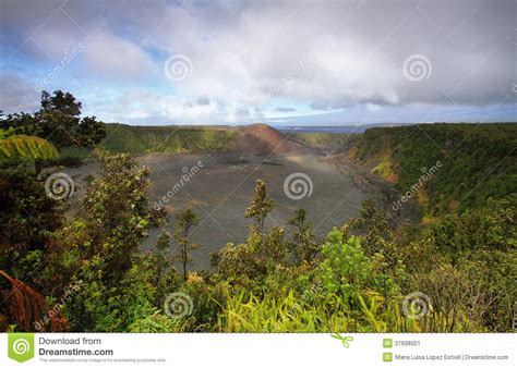 Kilauea Iki Crater Trail in Hawaii Stock Image - Image of lava, caldera ...