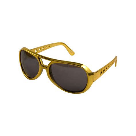 Elvis / 1970's Sunglasses Gold - Costume World