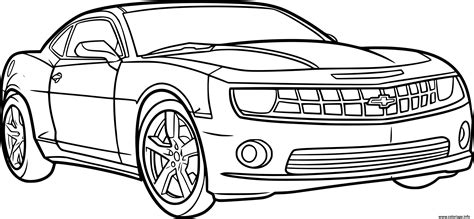 Coloriage Voiture Camaro Garcon JeColorie