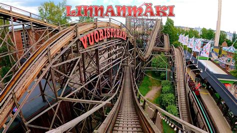 Vuoristorata Linnanm Ki Wooden Roller Coaster In Finland Youtube