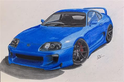 My colored pencil drawing of a Supra : r/JDM