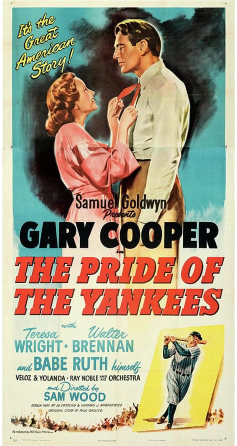 ''The Pride of the Yankees'' poster 1942 Mixed Media by Stars on Art ...