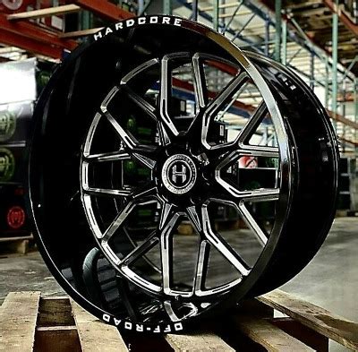 4 NEW 22x12 Hardcore HC104 Wheels 44 Black Milled 8x6 5 Dodge Chevy