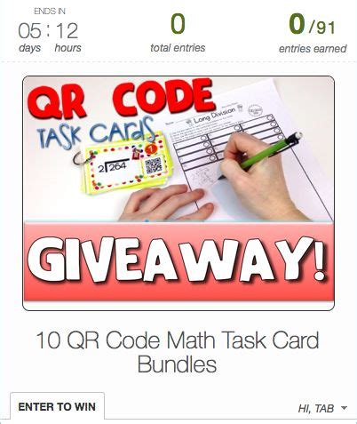 Qr Code Math Task Cards Bundles Giveaway Math Task Cards Math Tasks