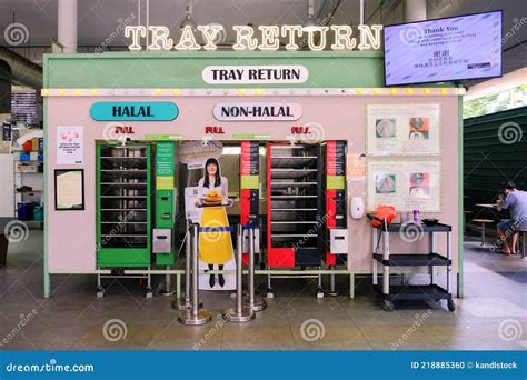 Singapore Oct Tray Return Sorting Station Halal And Non Halal At