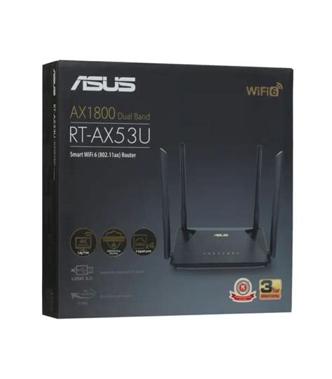 Роутер ASUS Wi Fi RT AX53U черный купить по низкой цене с доставкой в