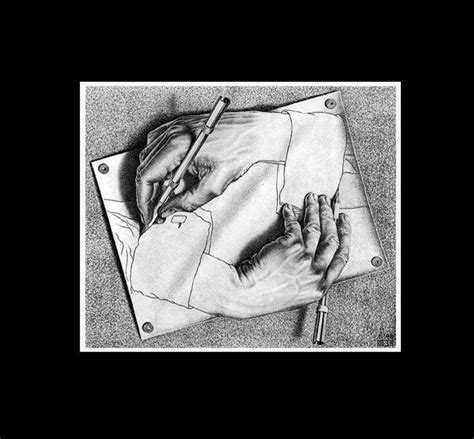 MC Escher Drawing Hands Poster Print Etsy