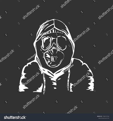 Man Wearing Respirator Glasses Isolated On Stock Vector (Royalty Free