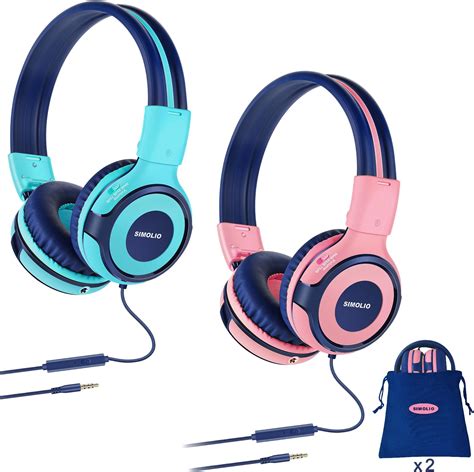 SIMOLIO 2 Paquet Casque Audio Enfant Limiteur De Volume De 85dB Et