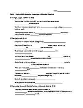 Ap Chemistry Chapter Reading Guide For Tro A Molecular Approach Rd