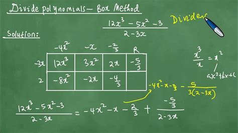 Divide Polynomials Box Method Youtube