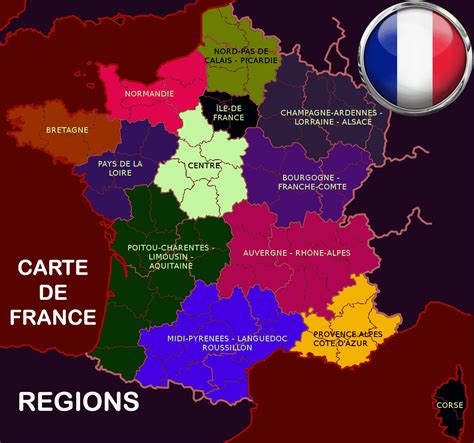 Carte de France des Régions en 2015 Vacances Arts Guides Voyages